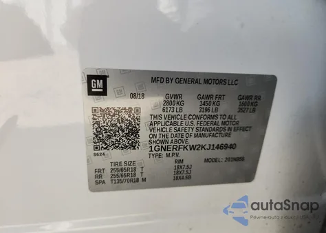 2019 Chevrolet Traverse Ls z USA, uszkodzony, nr VIN 1GNERFKW2KJ146940